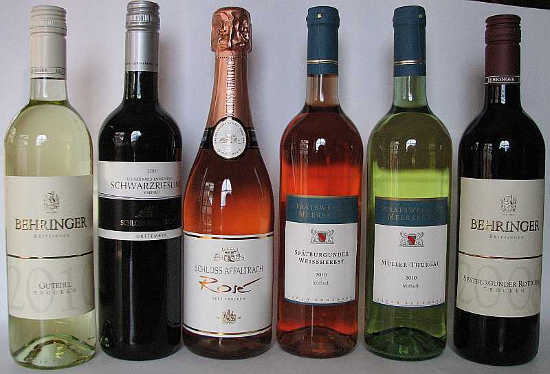 6 Weinflaschen aus Deutschland